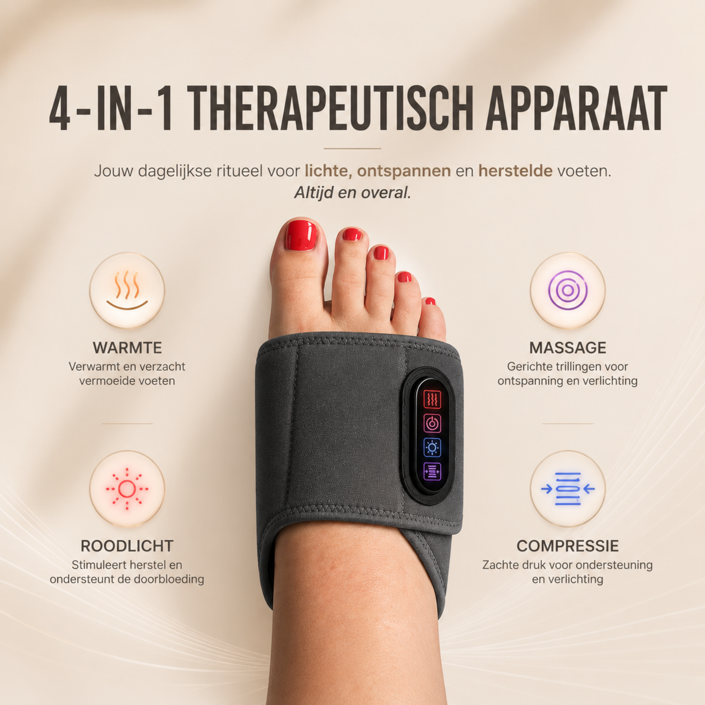 Yours2be FootRelief™ PRO - Warmte Roodlicht Massage en compressie
